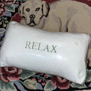 Bath & Body Works White Pillow with Green Embroidery